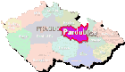 Pardubice on Czech map